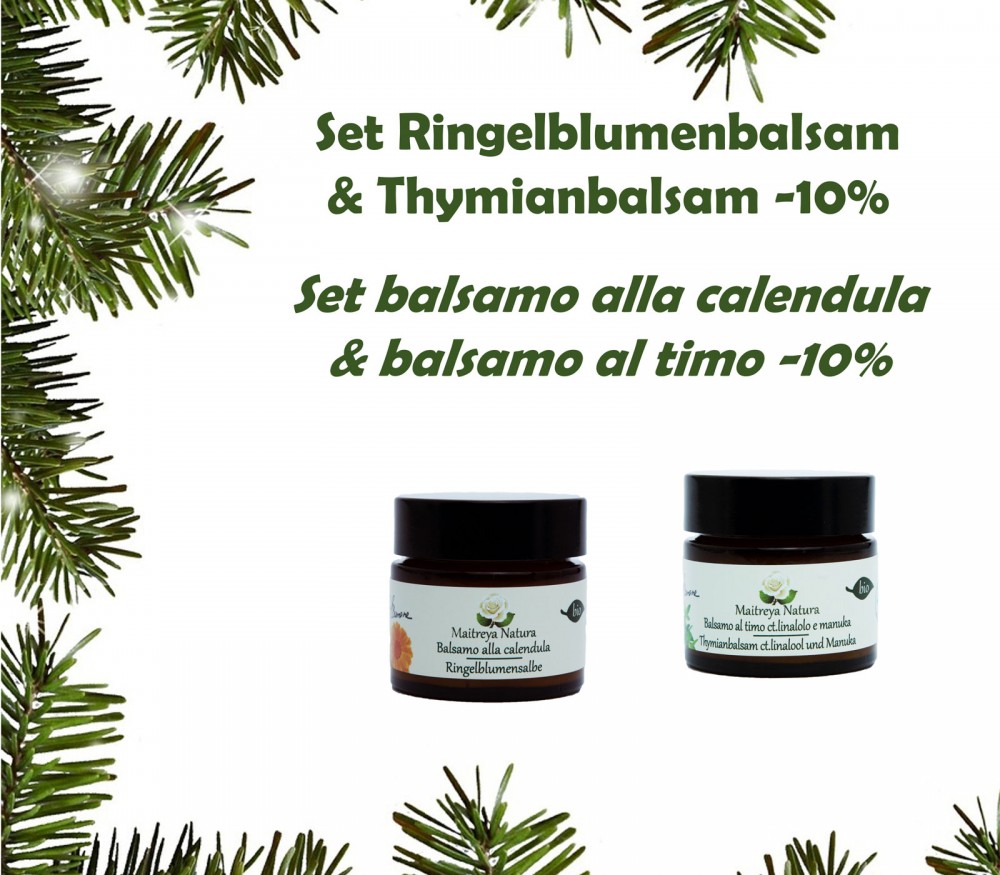 Vendita online: Finestrina 04 - Set balsamo alla calendula & balsamo al timo