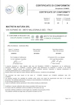 Certificato Cosmos di Maitreya Natura da ICEA